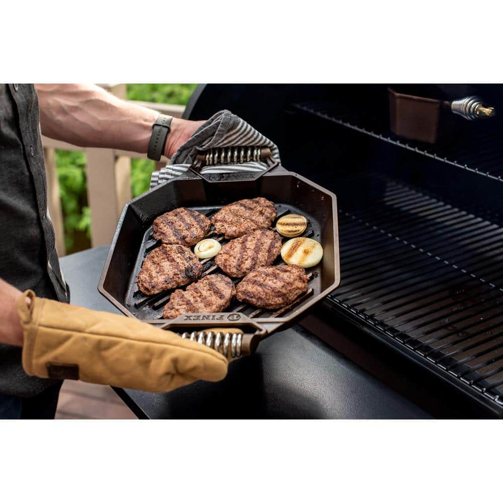 FINEX 18" Cast Iron Double Burner Griddle with Spring Handles
