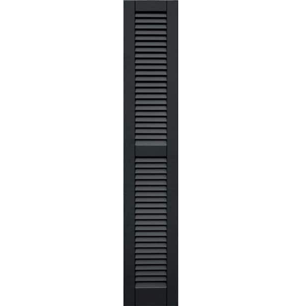 Winworks Wood Composite 12 in. x 67 in. Louvered Shutters Pair #632 Black