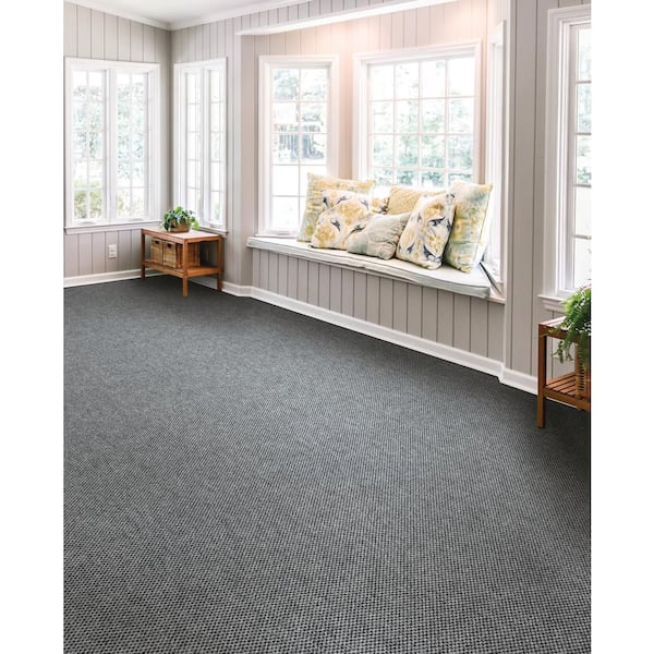 Foss Century - Color Gray Wood 6 ft. Indoor/Outdoor Pattern Carpet