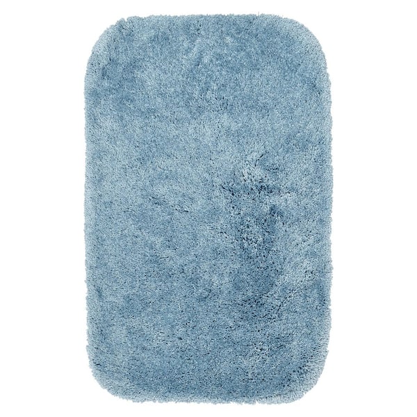 Finest Luxury Basin Blue 24 in. x 40 in. Washable Bathroom Accent Rug