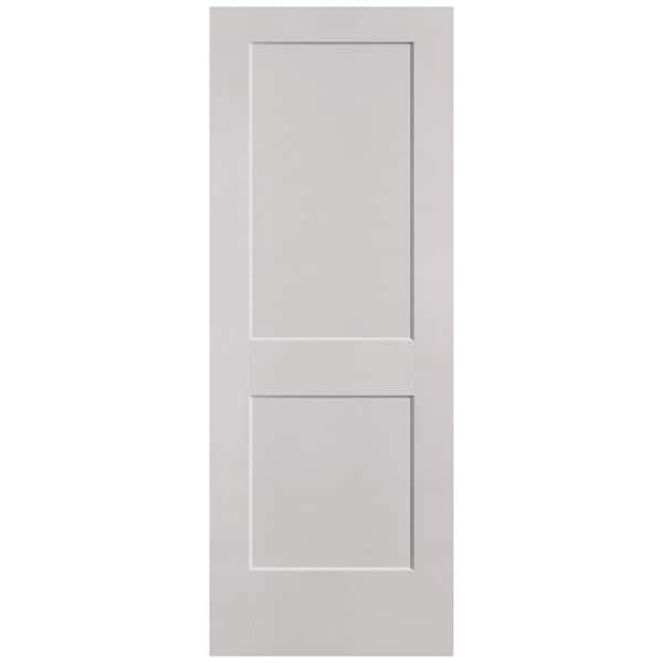 Masonite 30 in. x 80 in. 2-Panel Logan Single Bore Solid Core Silver Bullet Molded Composite Interior Door Slab