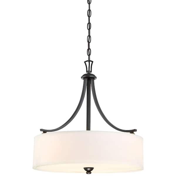 Minka Lavery Shadowglen 3-Light Lathan Bronze Drum Pendant
