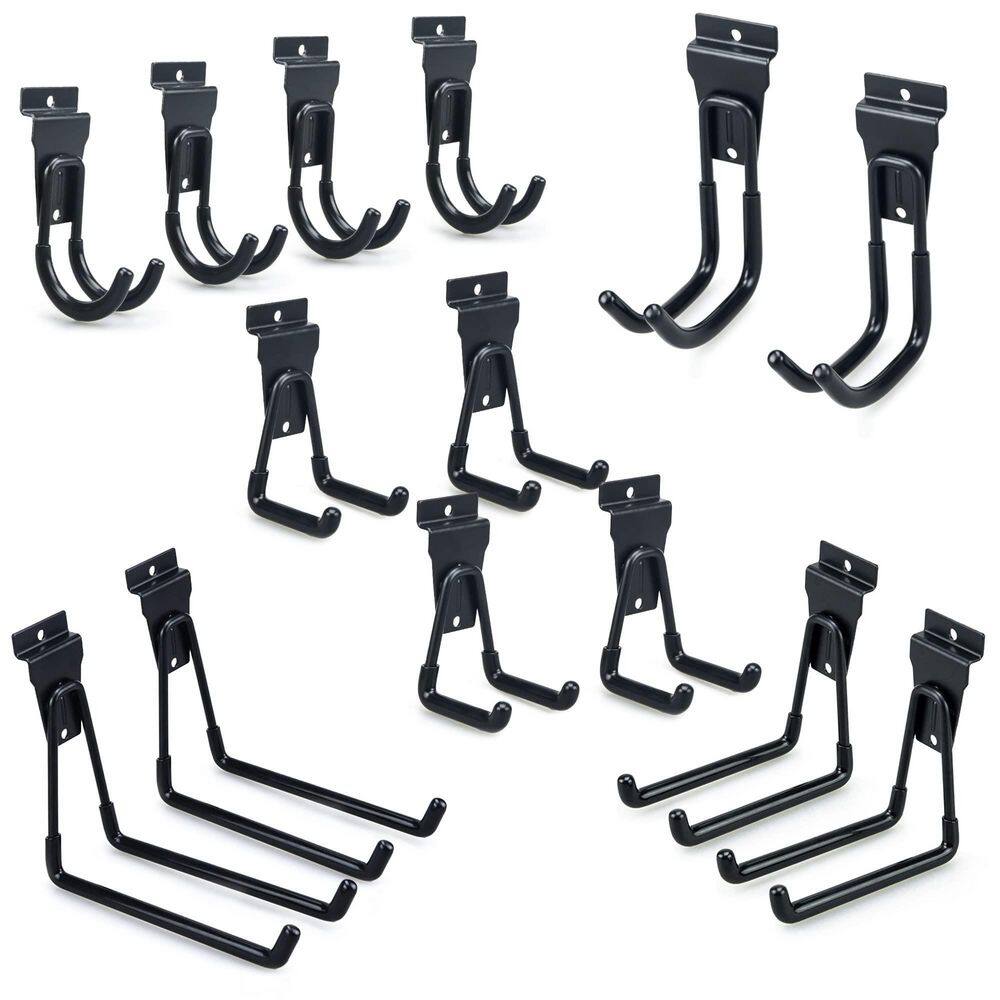 Slatwall Series 14in. Black Iron Wall Rack with Anti-Slip Rubber Cover and Multi-Size Hooks for Garage Storage price history on PriceWatchPro