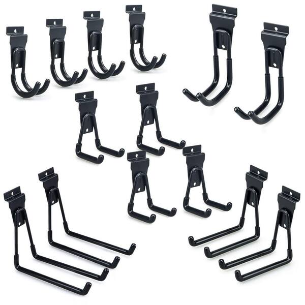 Black Slatwall Hooks Combo Pack - 100 Assorted (20 Of Each 2",4",6",8",10") By ONLY HANGERS