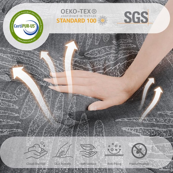 King Size Firm Hybrid Gel Memory Foam 12 in. Innerspring Pillow Top Hypoallergenic and Cooling Mattress