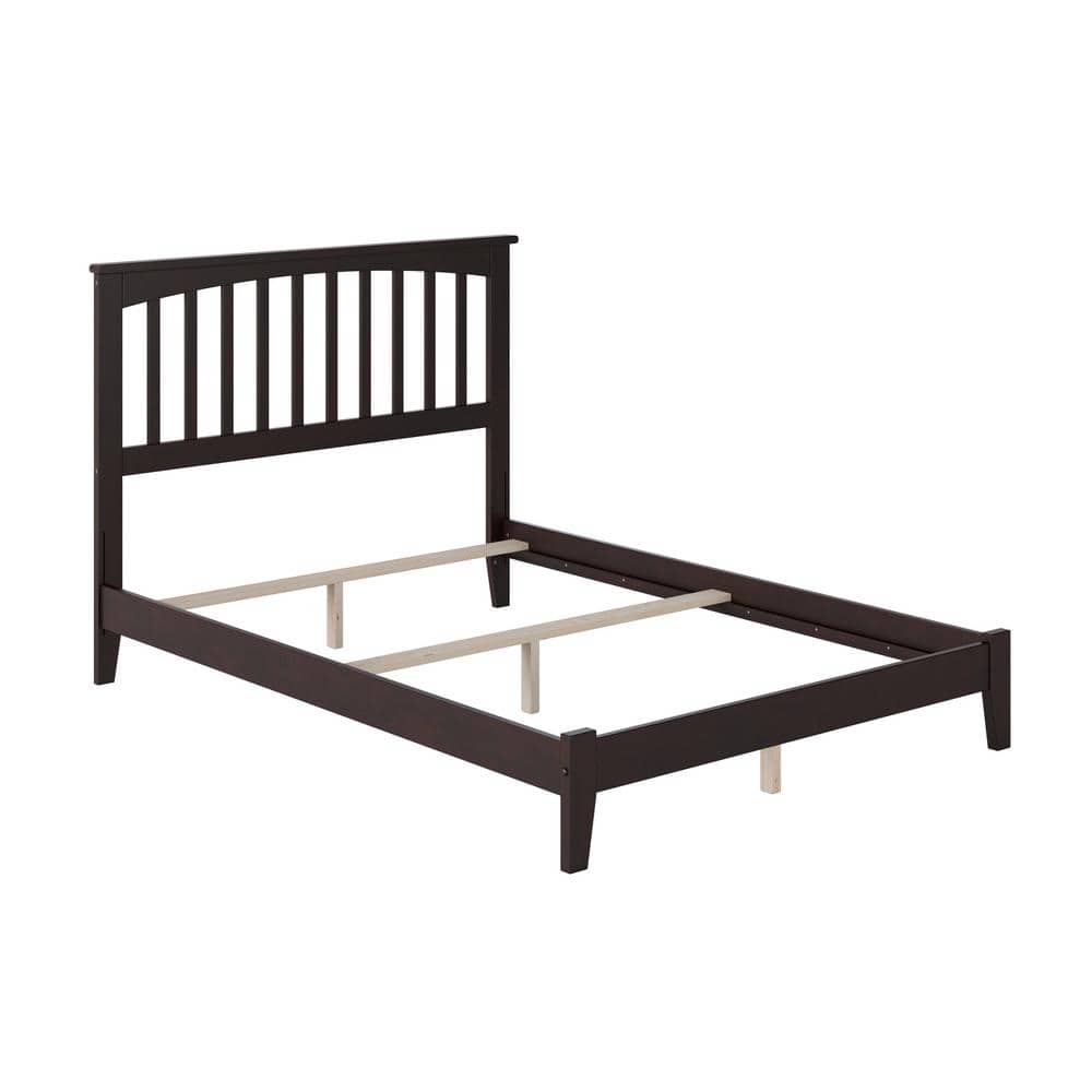 Espresso Mission-Style Full Bed with USB Ports and Wood Headboard