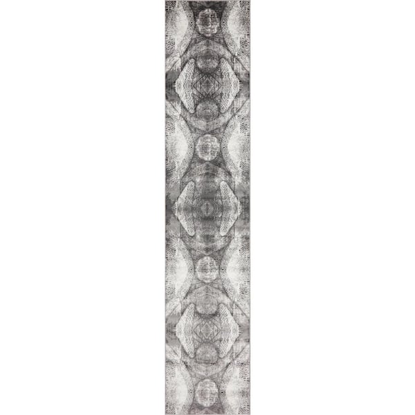 Unique Loom Sofia Albert Dark Gray 3' 3 x 16' 5 Runner Rug