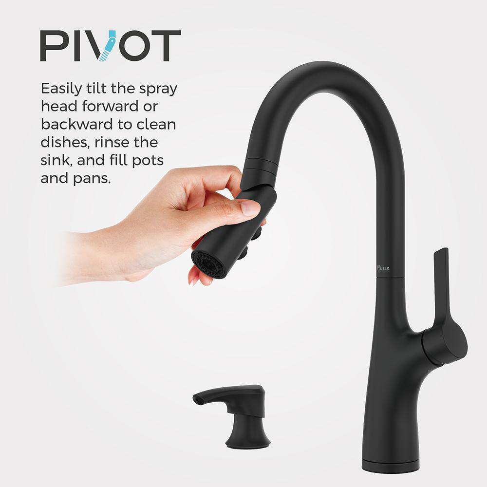 Ceylon Matte Black Stainless Steel Pull-Down Kitchen Faucet