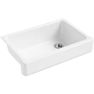 Whitehaven Undermount Farmhouse Apron Front Self-Trimming Cast Iron 32.5 in. Single Bowl Kitchen Sink in White