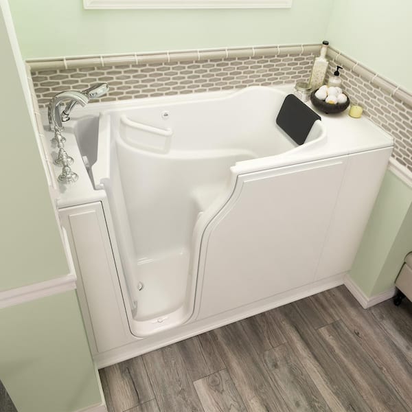 Gelcoat Premium Series 52 in. Walk-in Soaking Bathtub with Left Hand Drain in White
