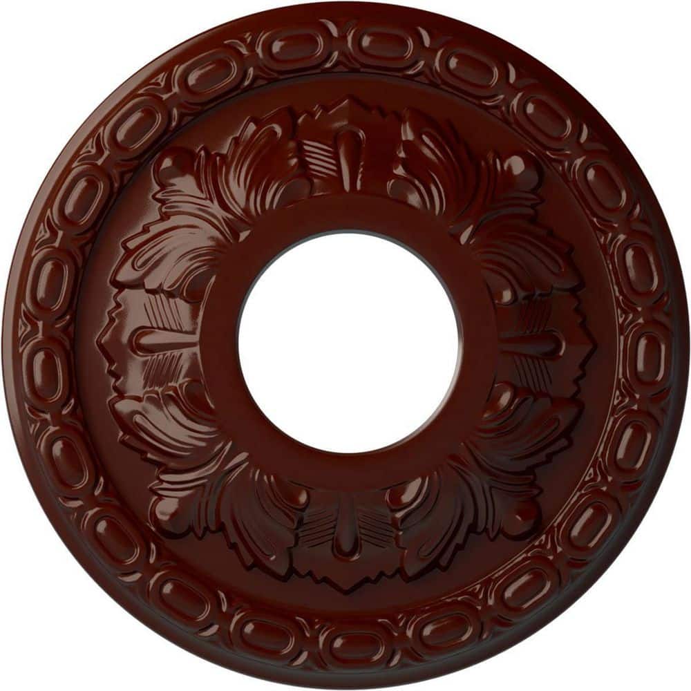 Brushed Mahogany Polyurethane Leaf Ceiling Medallion