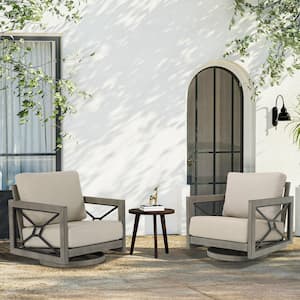 Marindo 2-Piece Aluminum Outdoor Swivel Lounge Chair with Sunbrella Cushions