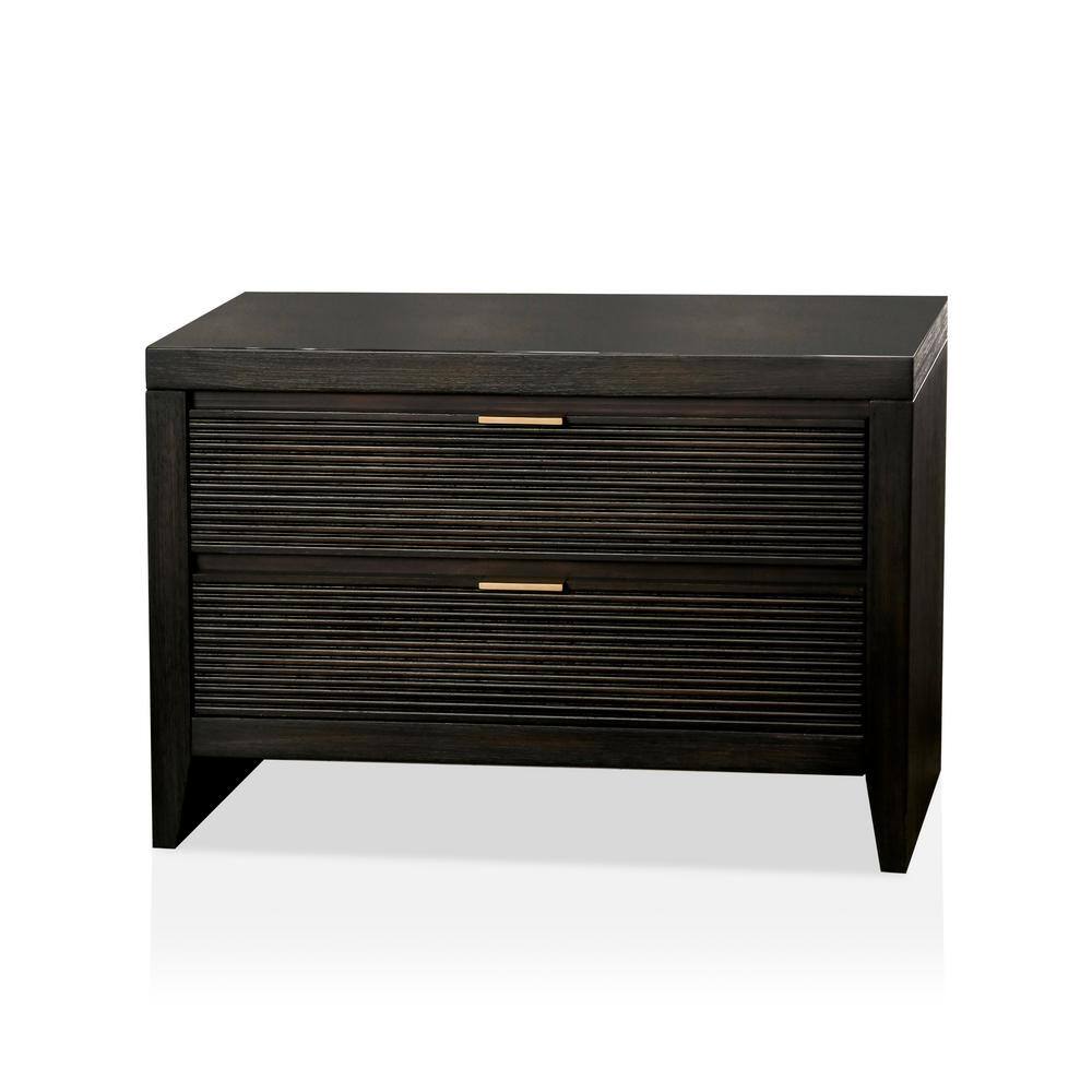 Furniture of America Angleberger 2Drawer Dark Walnut Nightstand (24 in