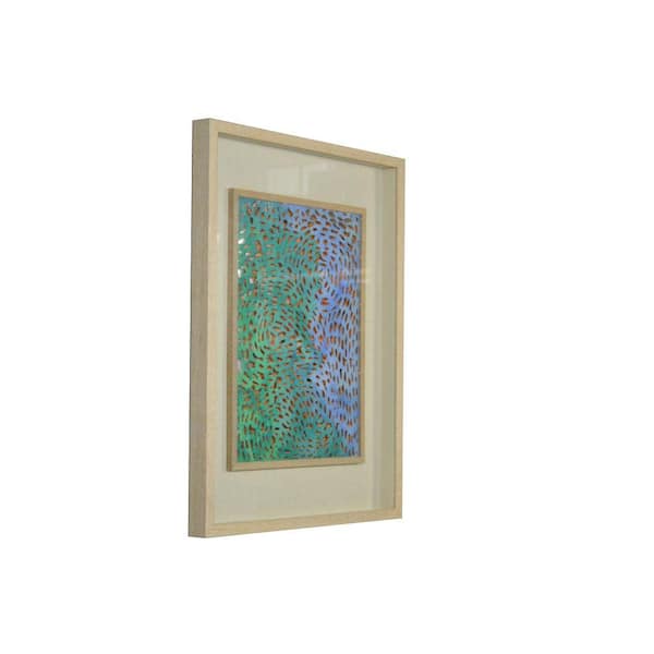 Benjara 14 in. x 32 in. Multi-Color Abstract Handmade Shadow Box Wooden Wall Art