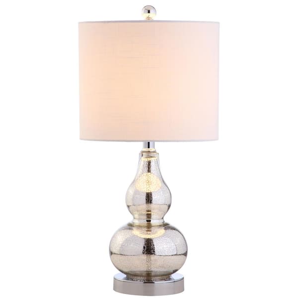 Anya 20.5 in. Mercury Silver Mini Glass Table Lamp