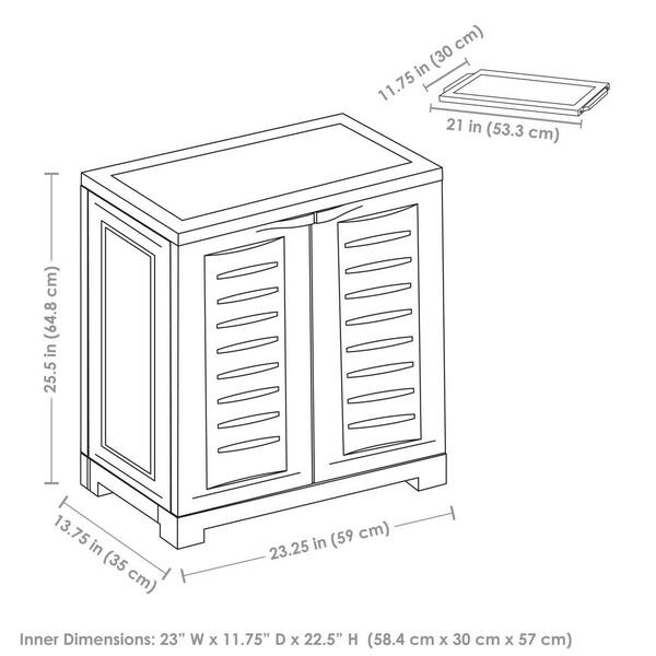 Sunnydaze Heavy-Duty Storage 23.25 in. W x 25.5 in. H x 13.75 in