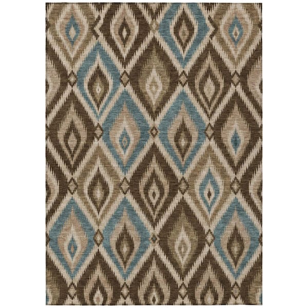 Chantille Machine Washable Indoor/Outdoor Abstract ACN3072 Coffee 9 ft. x 12 ft. Area Rug