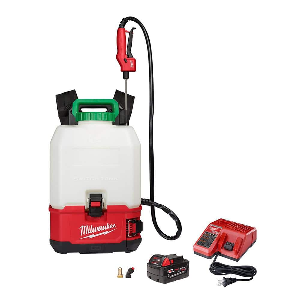 Milwaukee M18 18-Volt 4 Gal. Lithium-Ion Cordless Switch Tank Backpack Pesticide Sprayer Kit with 3.0 Ah Battery and Charger
