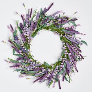 22 in. Lavender Artificial Floral Wreath