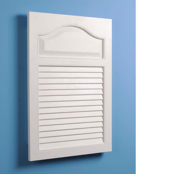 Louver 16.25 in. W x 24.5 in. H Medium Rectangular White Plastic Recessed Medicine Cabinet with Arched Plastic Door