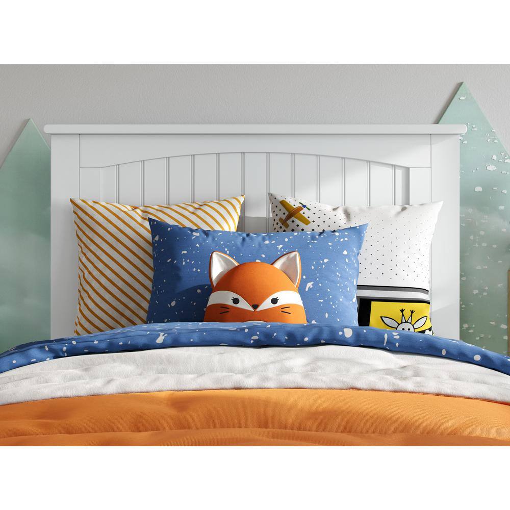 Nantucket Twin White Rubberwood Coastal Headboard