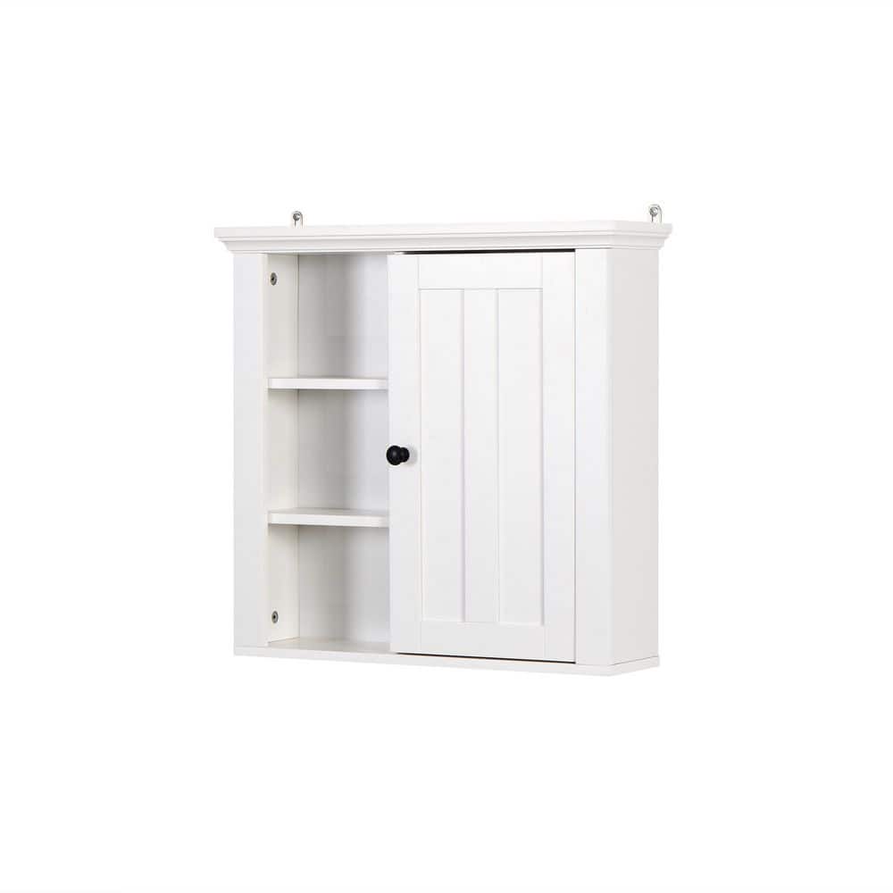 20.86 in. W x 5.71 in. D x 20 in. H White Bathroom Wall with a