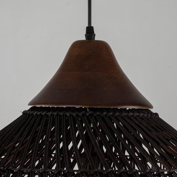 ELE Light & Decor Zula 60-Watt 1-Light Coastal Large Rattan