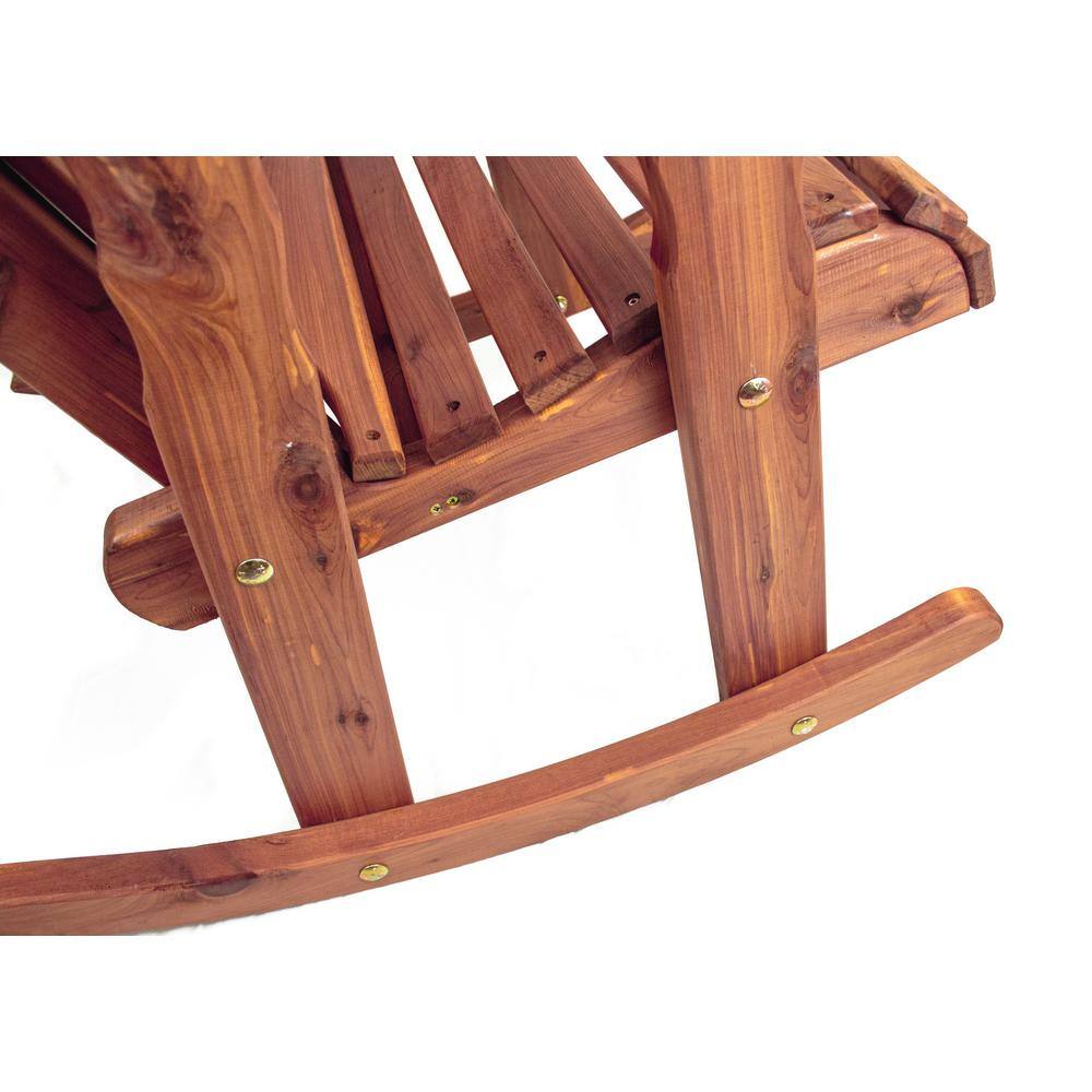 Natural Cedar Adirondack Rocking Chair with Armrests