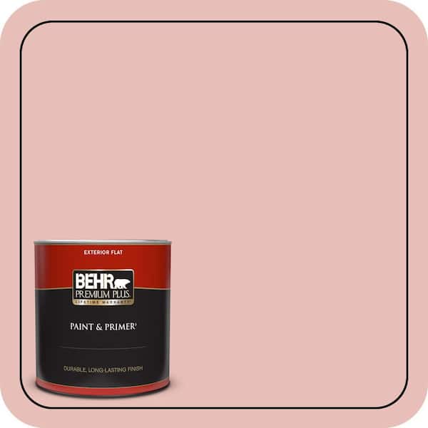 BEHR PREMIUM PLUS 1 qt. #T18-01 Positively Pink Flat Exterior Paint & Primer