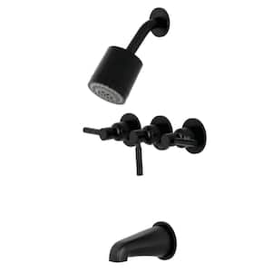 Concord 3-Handle 2-Spray Tub and Shower Faucet in Matte Black (Valve Included)