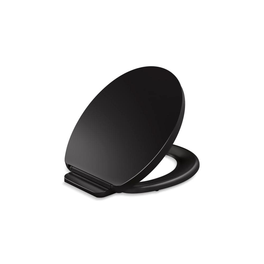KOHLER Impro Readylatch QuietClose Round Front Toilet Seat in Black