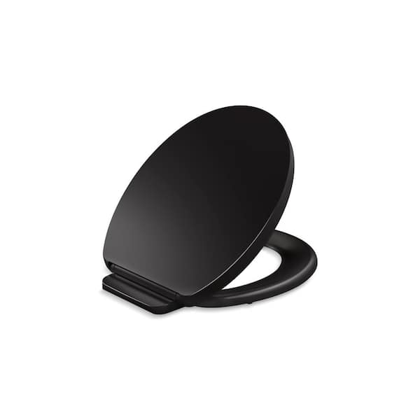 KOHLER Impro Readylatch Quiet-Close Round- Front Toilet Seat in Black Black
