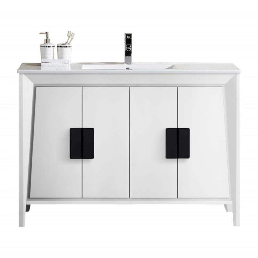 48 in. Larvotto White Color Modern Bathroom Sink Vanity price history on PriceWatchPro
