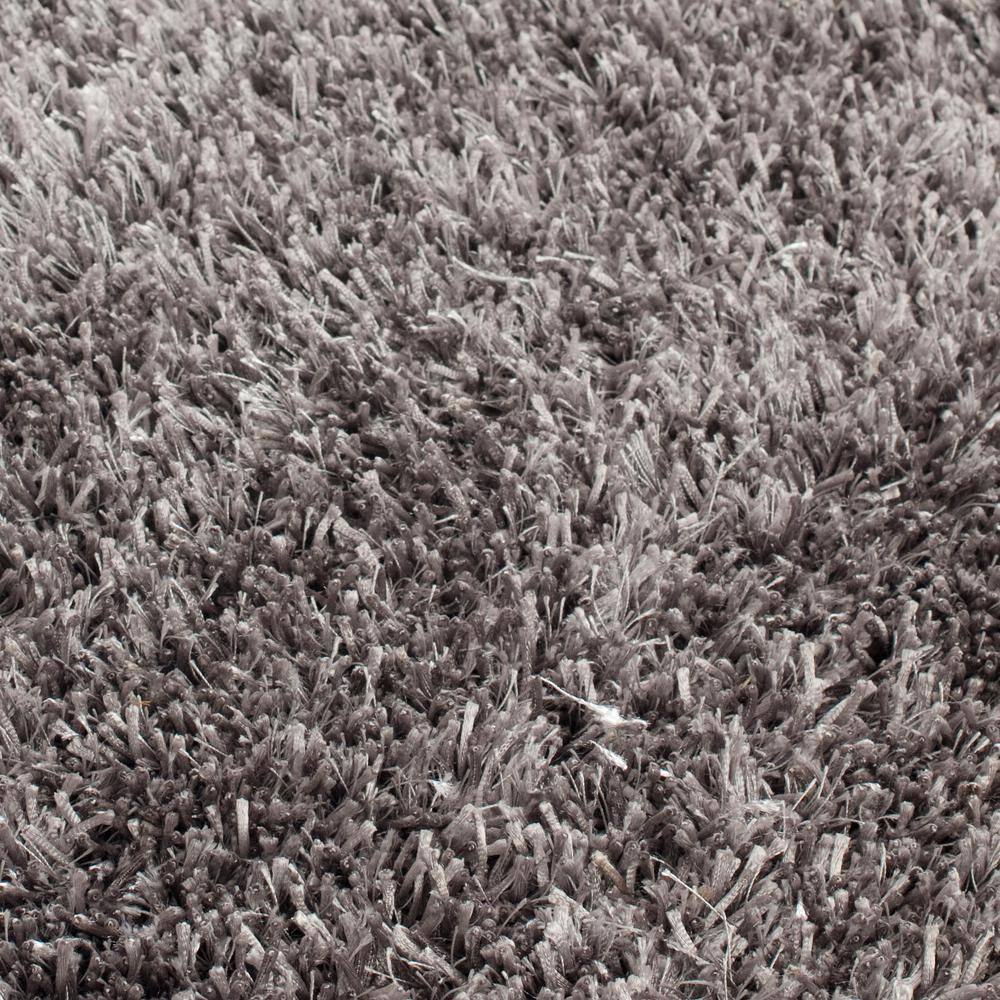 Luxurious Grey Shag Hand-Tufted Area Rug, 6' x 9', Synthetic