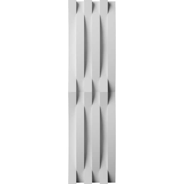 Ekena Millwork 1 in. x 1/2 ft. x 2 ft. EdgeCraft Thames Style Seamless White PVC Decorative Wall Paneling (8-Pack)