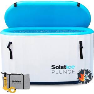 Plunge PVC 100 Gal. Inflatable Insulated Ice Bathtub with Lid in White