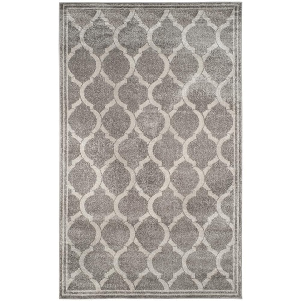 SAFAVIEH Amherst Gray/Light Gray 4 ft. x 6 ft. Geometric Interlace Area Rug