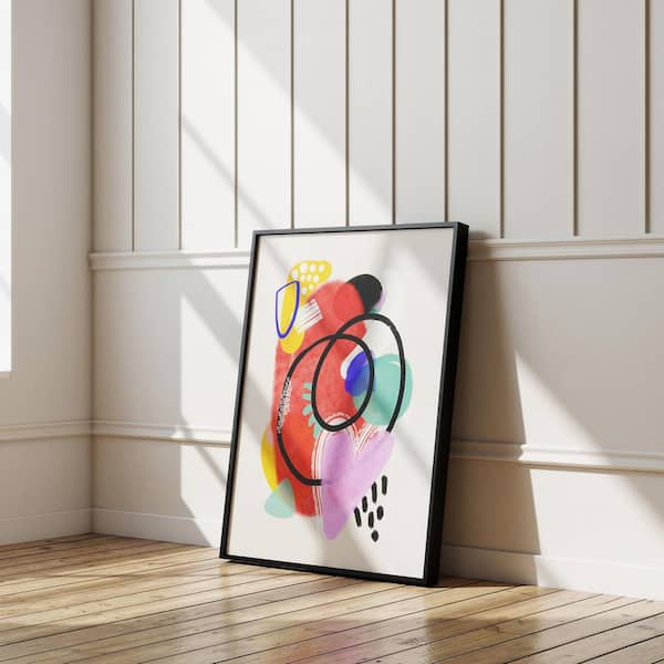 1 Piece Framed Colorful Abstract Canvas Wall Art Wall Decor Vibrant Painting Decorative Canvas Print 24 in. x 18 in.