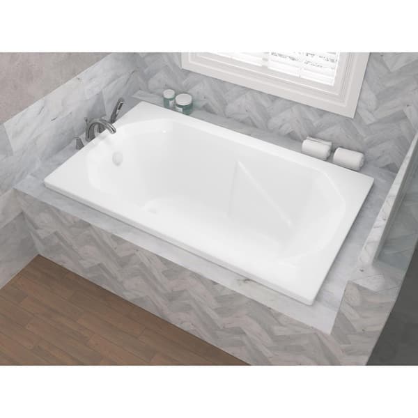 Universal Tubs Onyx 5 Ft Acrylic Center Drain Rectangular Drop In Non Whirlpool Bathtub In White Hd3660ms The Home Depot