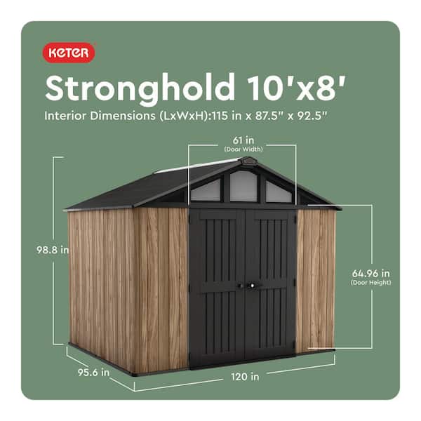Keter Signature Stronghold 10 ft. W x 8 ft. D Resin Shed with