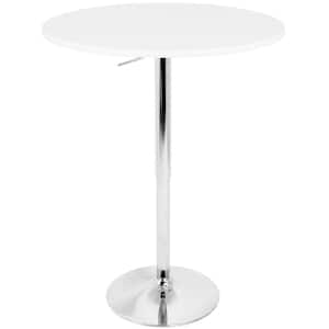 Elia White and Chrome Adjustable Bar Table