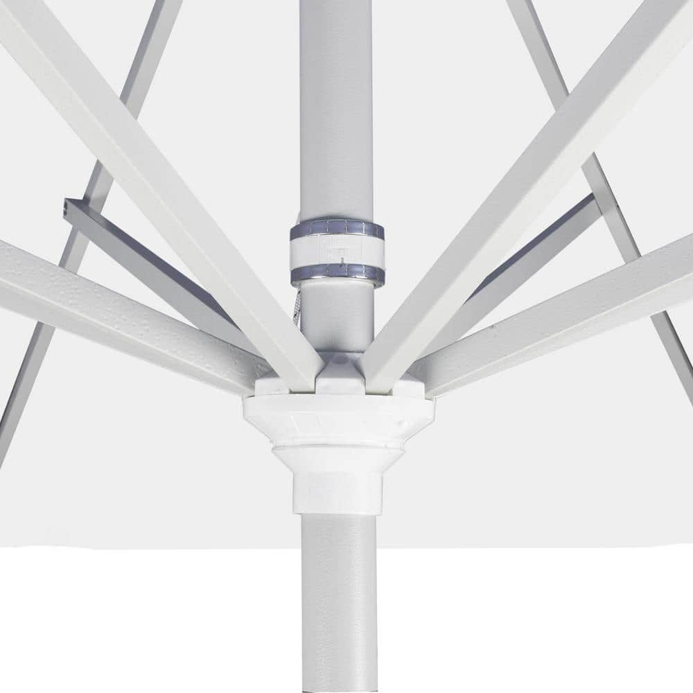9' Granite Sunbrella Canvas Patio Umbrella with White Aluminum Pole