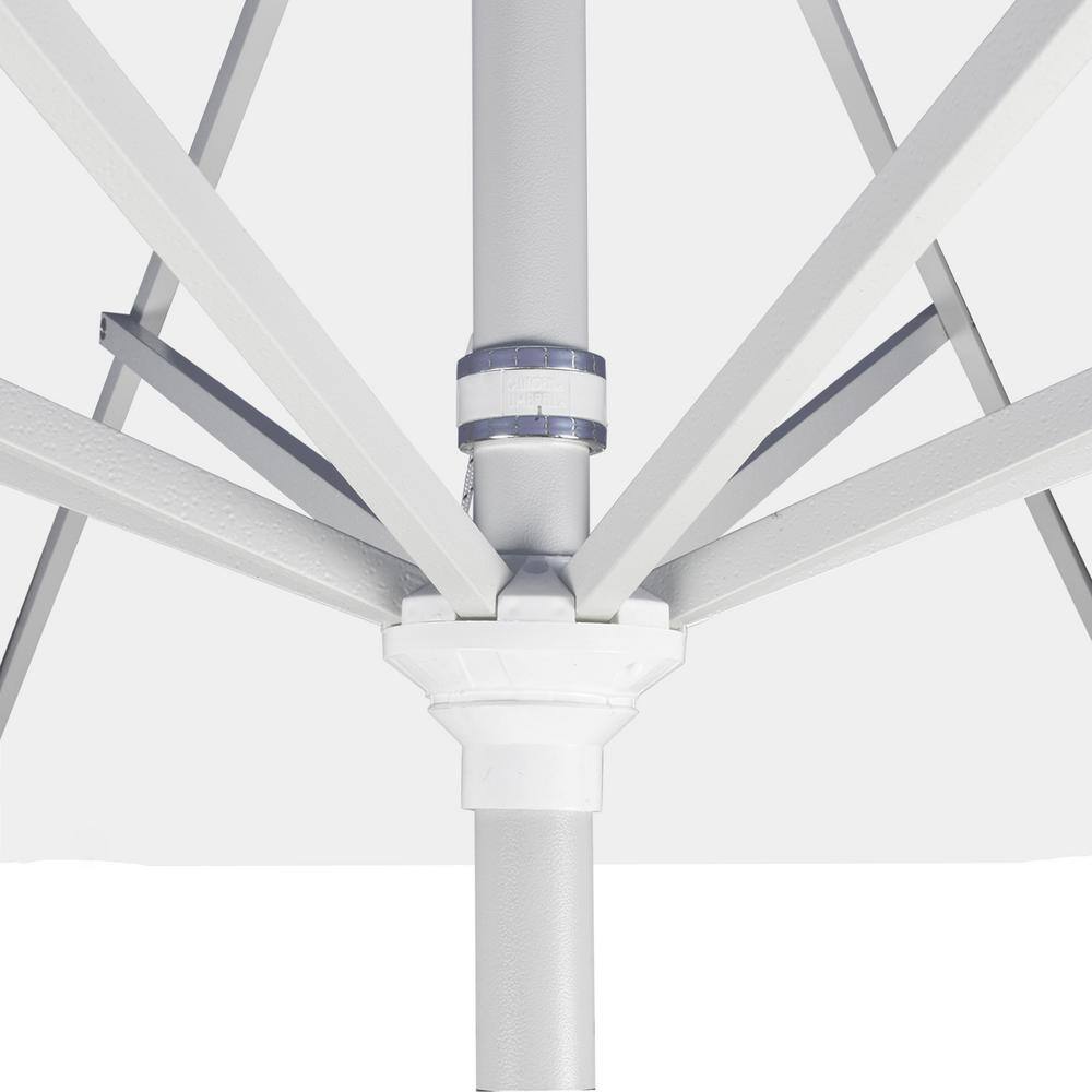 9 ft Air Blue Sunbrella Patio Umbrella with White Aluminum Pole