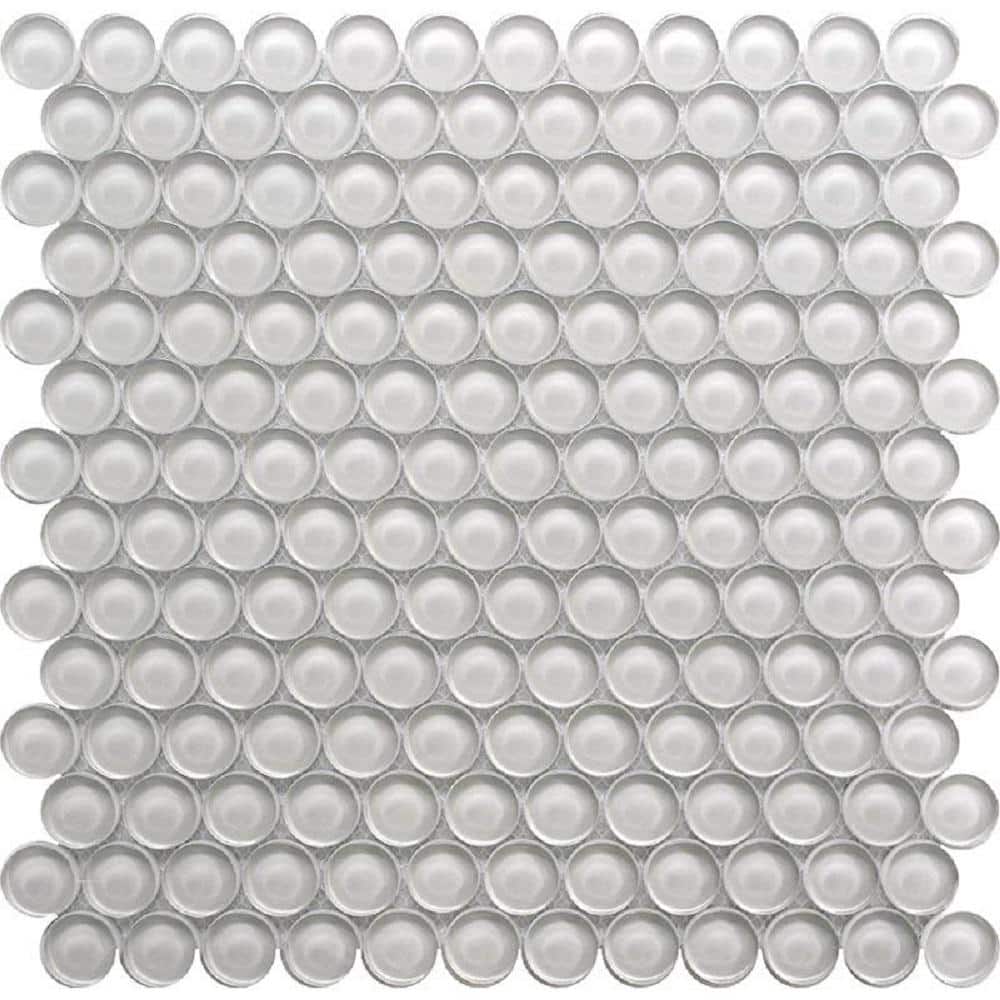 5 pack 12-in x 12-in Light Gray Penny Round Polished Glass Mosaic Tile (5 Sq ft/Case) price history on PriceWatchPro