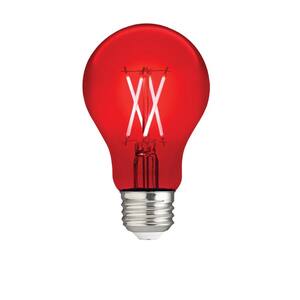 40-Watt Equivalent A19 Dimmable Filament Red Colored Glass LED Light Bulb (1-Pack)