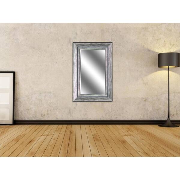 Unbranded Reflection 24 in. x 36 in. Bevel Style Framed Odessa Silver Finish Mirror