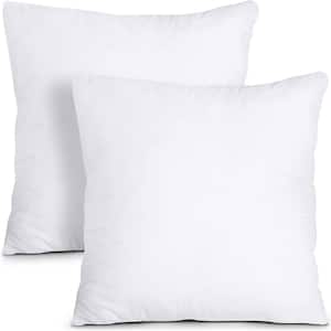 Pillow 18 in. x 18 in. Sunbrella 2-Piece Deep Seating Outdoor Loveseat Cushion Insert White