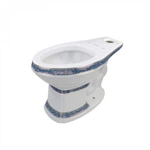 Blue and Gold India Reserve Design Porcelain Elongated Bathroom Toilet Bowl Only in White
