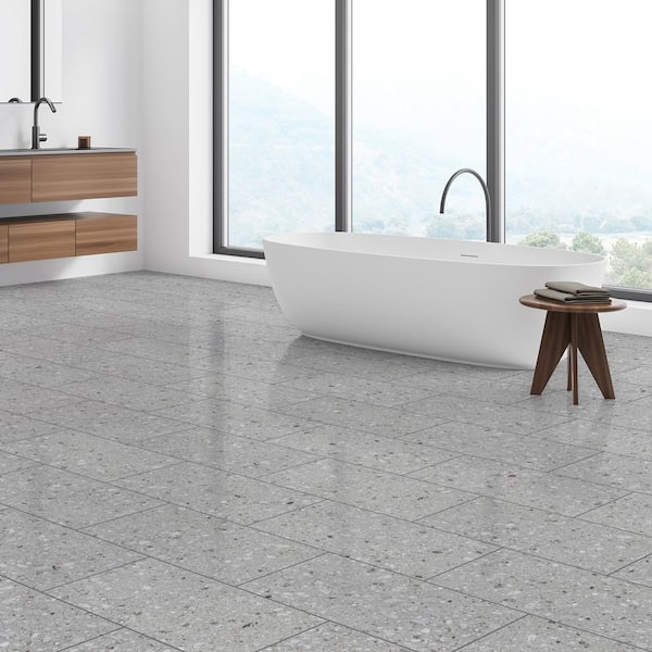 Falabella Terrazzo 22 MIL x 18.5 in. W x 37 in. L Click Lock Waterproof Vinyl Tile Flooring (19.1 sq. ft./Case)