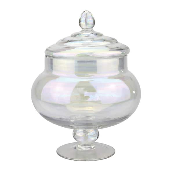Stonebriar Collection 7 in. x 9.5 in. Clear Luster Glass Apothecary Jar